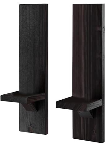 Wandkerzenhalter aus - 2 rustikale Wandhalterungen, Holzwandleuchten | Kerzenleuchter Stumpen aus , Bauernhofwandleuchten, Wandkerzenhalter Vintage,