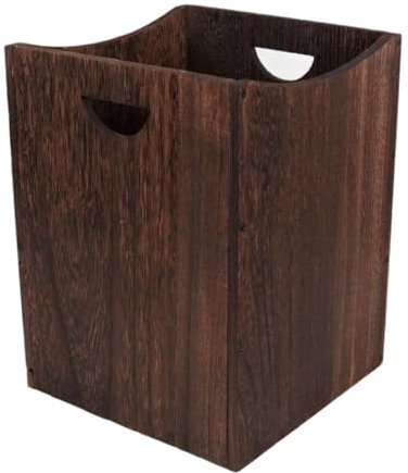 MagiDeal Mülleimer Müllcontainer Holz Rutic Rechteck mit Griff Recyclingbehälter Container Abfallbehälter für Büro Dekor Küche, 30x30x40cm