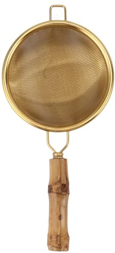 Baxnore Filtre à thé en acier inoxydable, passoire à thé Chai à mailles fines, passoire à thé portable, filtre à thé de grande capacité, infuseur à thé en maille pour accessoires (Bambou)