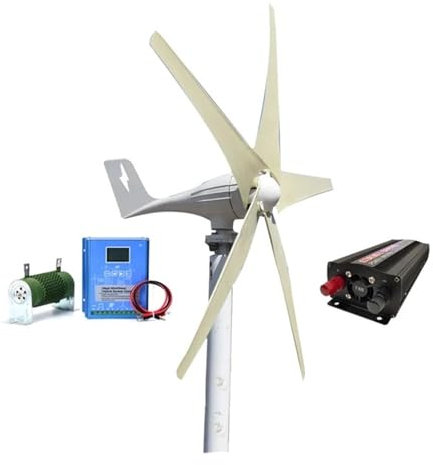 OUHFCASN 3000W Horizontal Turbine Generator Kit 12V/24V/48V Low Noise Wind Power Generator With Controller Low Starting Speed for Home(Model4,12V_3000W)