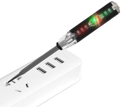 Penna per tester elettrico, penna per rilevatore di tensione - Penna per tester di tensione 2 in 1 per rilevatore di elettricità,Cacciavite elettrico con penna elettrica a fessura a coppia elevata per