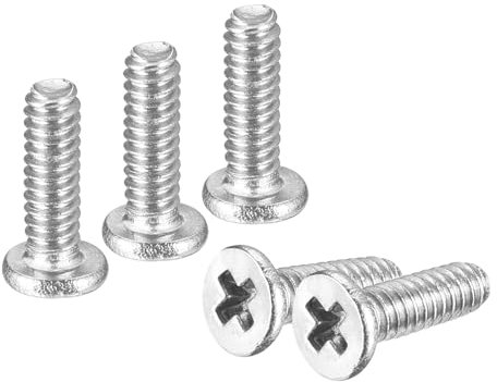 sourcing map M1.6-0.35 x 5 mm 20 viti a testa rotonda piatta in acciaio inossidabile 304 Phillips Drive Viti di fissaggio hardware per il collegamento di mobili