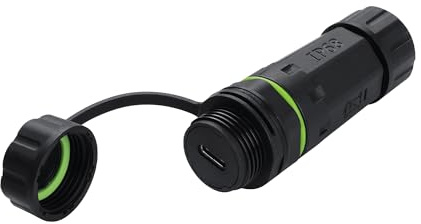 PNGKNYOCN Typ C wasserdichter Koppler mit Wasser-/staubdichter Abdeckung, IP68 USB C 3.1 Buchse zu Buchse Panel Mount wasserdichter Stecker, für Outdoor-Datenübertragung/Laden