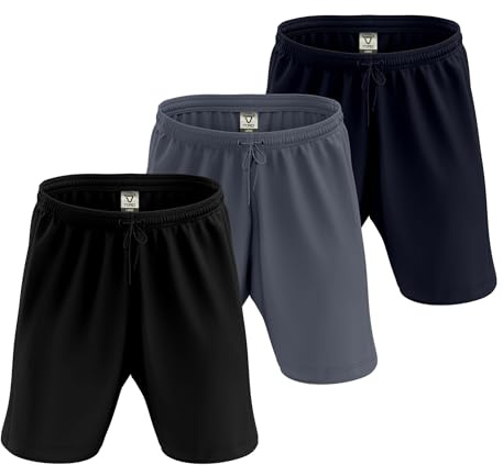 TORO ACTIVA Pack of 3/5 Men Active Wear Shorts Workout Pocket Side Adjustable Waist Draw String Cord Running Gym Training Shorts Lightweight