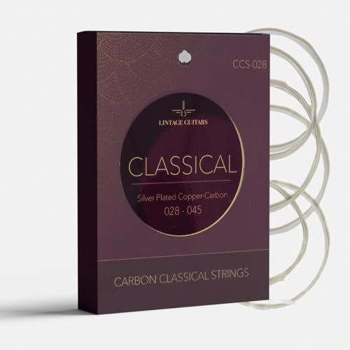Nylon Gitarrensaiten für Konzertgitarre – Klassik Saiten Set für Spanische Akustikgitarre – Warmer Klang – inkl. Plektrum (CCS-028)
