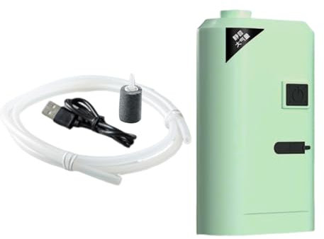Akvariumluftpump, USB tyst bärbar akvariebubbler | justerbar vattensluftare för växter reptil hydroponisk pool damm skaldjur vattenbruk – med en kompakt design med lång