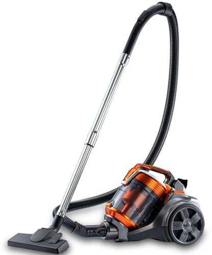 Cyclonic Bagless Cylinder Vacuum Cleaner - 3600W Powerful Suction, Lightweight Design, Low Noise, Includes Extendable Hose and Attachments for Effective Cleaning on Carpets and Hard Floors