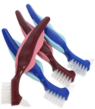 DONFAMDS 4pièces Lot De Brosses à Dents Pour Prothèses Dentaires Brosse De Nettoyage Double Face Pour Appareils Dentaires Compacte Et Pratique