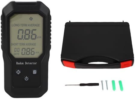 Eujgoov Radon Detector Portable Digital Radon Gas Tester with Wall Mounted 7 Day Short Term Readings for Home
