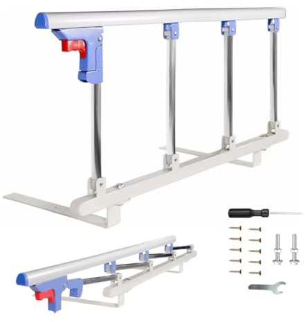 STARLUXE® - Barandilla de Seguridad para Cama de Adultos y Mayores – Barrera Abatible y Articulada para Prevención de Caídas – Soporte Universal de Fácil Instalación