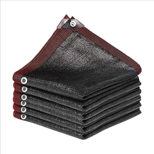 Tela de protección solar resistente a los rayos UV, lona de malla negra para jardín, invernadero, patio, piscina, cochera, protección de plantas, 3 x 3 m