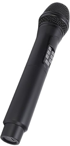 Bewinner Microfono Wireless, sistem Microfonico Dinamico in Metallo con Ricevitore Ricaricabile, Microfono Dinamico Portatile Senza Fili per Canto Karaoke, Matrimonio, Streaming Live