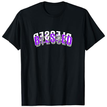 Gráfico Morado de Color Morado Bendecido Camiseta