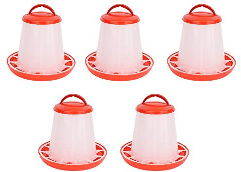 Comedero automático para Pollos, Bebedero ABS de Primera Calidad, Mango no tóxico Duradero, diseño sostenido para Granja avícola, Suministros de alimentación para Aves, Rojo,