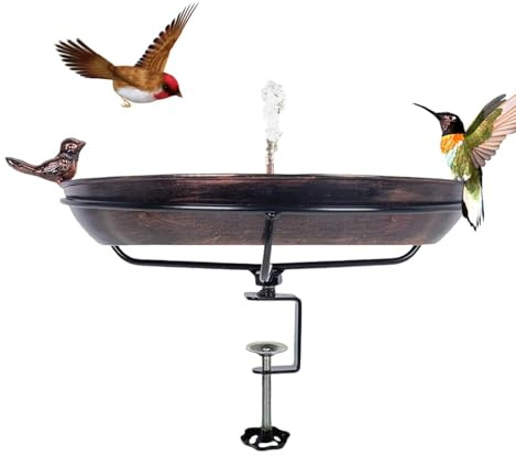 Bebederos para Aves al Aire Libre | Decoración Metálica Retro de Jardín,Exterior para Balcón - para Jardín Patio Terraza Barandilla Porche Balcón Árbol