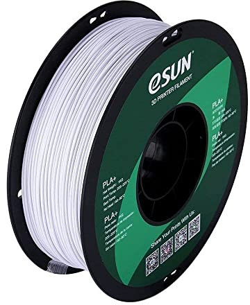 eSUN 3D Filament - PLA+, 1kg 1.75/3.00mm, Druck Tempe. 190-210 Grad C, Universal für 3D Drucker z.B. MakerBot RepRap MakerGear Ultimaker Mendel Huxlep UP Thing-o-matic (1.75mm, Kaltweiß/Weiß)