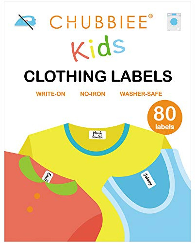 CHUBBIEE All Purpose No-Iron Kids Clothing Labels, 80-Pack