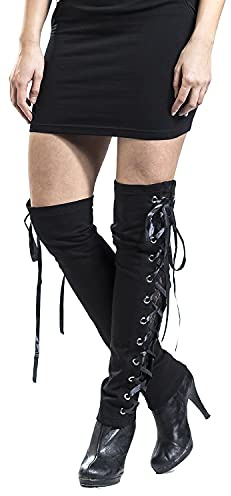 Gothicana by EMP Damen schwarze Beinstulpen mit Schnürung