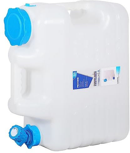 REDCAMP 18.5 Liter Camping Water Container with Tap, Portable Water Bottle Carrier with Spigot for Camping Hiking Outdoor (Transparent-18.5L)