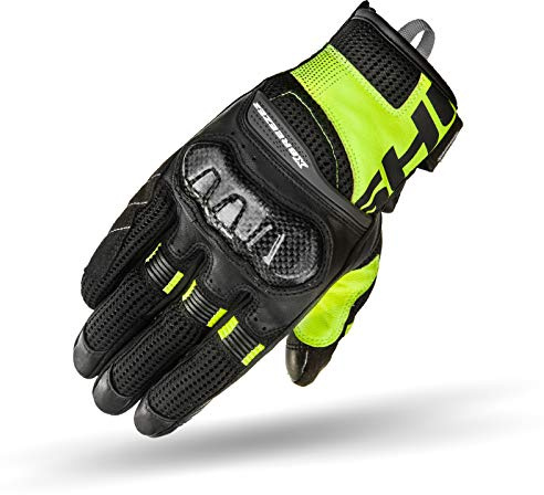 SHIMA X-BREEZE 2 FLUO, Sommer Herren Mesh Kurze Motorradhandschuhe (Fluo, L)