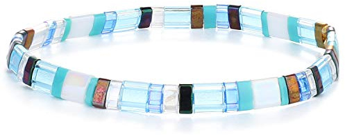 KELITCH Tila Couleur Perles Bracelet Réglable Bracelet de Perles de Cristal pour les Femmes