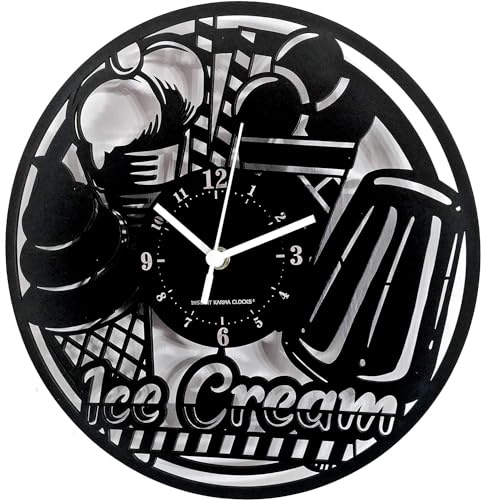 Instant Karma Clocks | Orologio da Parete Ice Cream | Design Divertente con Gelati e Dolci | Decorazione Murale per Gelaterie e Cucine | Idea Regalo Originale