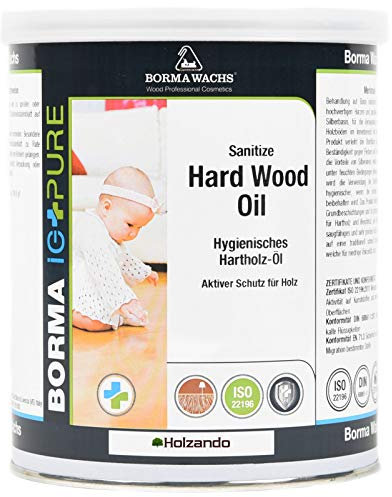 Hygienisches HARTÖL Parkettöl Möbelöl Arbeitsplatten Farblos Fussbodenöl 1L Seidenmatt