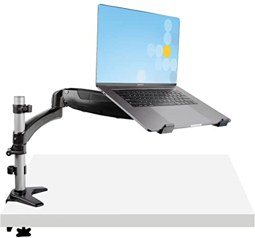StarTech Support de Bureau pour Écran jusqu'à 34, 8kg, VESA (ARMUNONB1) | Bras articulé, Plateau ordinateur portable réglable, Pince/Œillet, Ergonomique