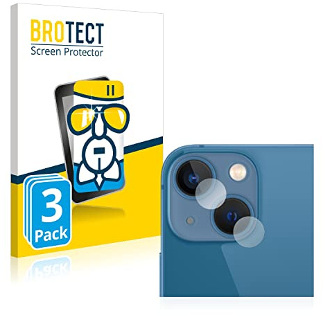 brotect Glass Film compatible with Apple iPhone 13 mini | (ONLY Camera Lens) 3 Pack Clear Screen Protection Made in Germany Glass-Film 9H Protection Scratch Resistant High Clarity