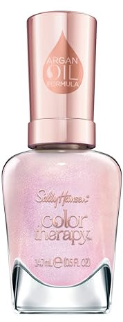 Sally Hansen Colour Therapy Nail Polish, 223 Pink I'll Sleep In, Strengthen and Nourish Nails, Infused with Biotin and Argan Oil, 3-in-1 Formula, High-Shine Finish, Salon Quality Results, 14.7ml