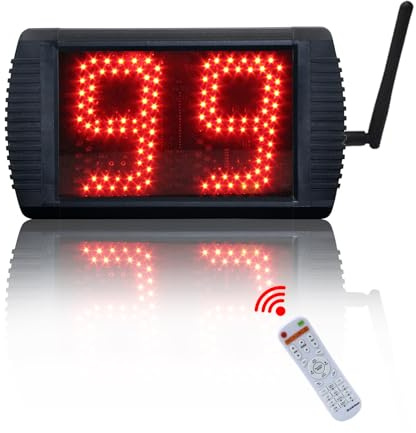 YZ Timer Sport, 12,7 cm LED Minuteur, Temps Personnalisé 12/14/20/24/34 Secondes, Horloge Compte à Rebours pour Jeu de Basket-Ball, Horloge de Tir Télécommandée avec Buzzer