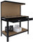 Banco Tavolo Da Lavoro Con Cassetto e Parete Pannello Forato A 3 Livelli Con Piano 120 x 60 Cm Porta Attrezzi Utensili Ideale Officina Garage Cantina Magazzino Capannone Nero Portata Fino a 370 Kg