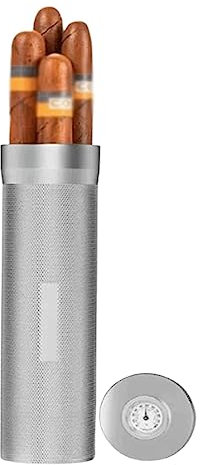 ROLTIN Humidore Zylindrische Zigarrenkiste Versiegelte Humidore Zigarrenetui aus Aluminiumlegierung Exquisiter Zigarren-Humidor Mode Luxus-Zigarren-Humidor-Box