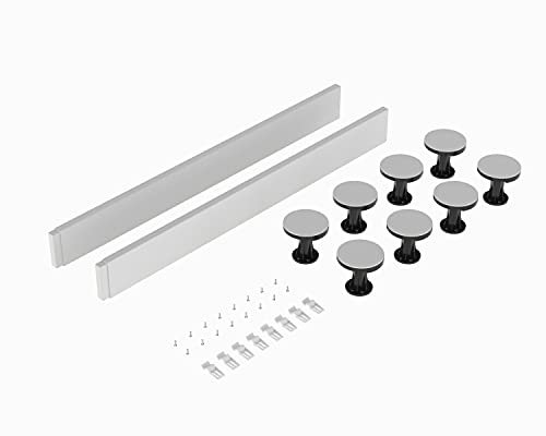 Balterley Shower Tray Riser Kit, 2 White Panels, 8 Pack of Legs, Clips & Screws, Leg Set & Plinth Kit for 1000mm Square Trays, Shower Tray Plinth & Support Legs - 1000 x 105mm (White)