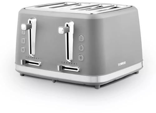 Tower Odyssey 4 Slice Modern Toaster Grey Silver T20071GB