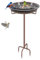 KHayRovies Bain d'oiseaux Abreuvoir Exterieur, Mangeoire Oiseaux Décoration pour Jardin, Bains pour Oiseaux Sauvages, Hauteur 92CM, métallique en Fonte (Cuivre Vintage)