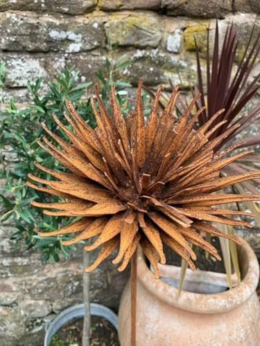 Rusty Flower 116 - Plant Support -Garden Decor - Garden Stake - Flowers - Rustic Metal Garden Sculpture - Garden Art - Garden Ornament - Gift