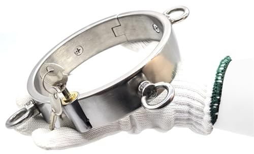 Qodpxxi 4 Größen Sklaven Edelstahl Halsbänder/Choker/Kragen/Slave Collar Erotische Spiele Metall Slave BDSM Kragen Halsreif Halsfessel BDSM Extra Fetisch Bondage Sex Spielzeug für Männer Frauen