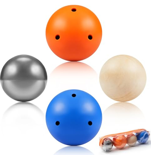 Seenelling 4 Pcs Stickhandling Balls No Bounce Trainer Field Hockey Dangle Balls Set, Weighted Hockey Training Equipment for Practice Floor Dribbling Skills Enhance Speed