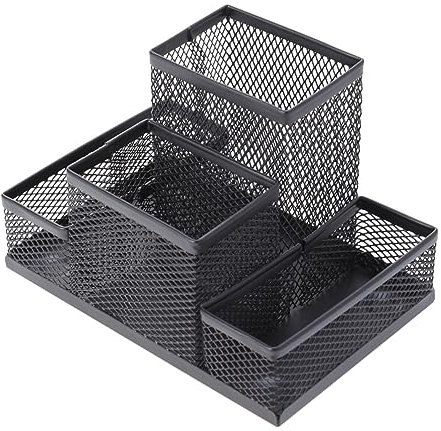 VILLCASE Stifthalter Aus Edelstahlgewebe Schreibtisch-organizer Schreibwarenaufbewahrung Bleistift-organizer Aus Metallgewebe Bürozubehör