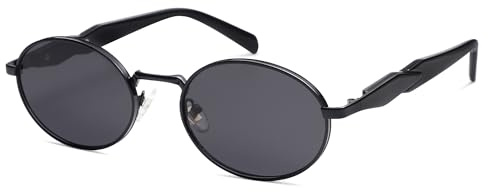 SOJOS Vintage Oval Metall Sonnenbrille Damen Herren Retro Sonnenbrilen mit UV400 Schutz SJ1224, Größ