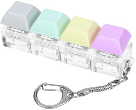 Mabor Keyboard Fidget Clicker Keyboard Fidget Keychain of 4 Colors Decompression Button Stress Relief Gifts for Adult to Relief Stress Pass Time | Decompression Button Stress Relief Gifts for Adult to Relief Stress Pass Time