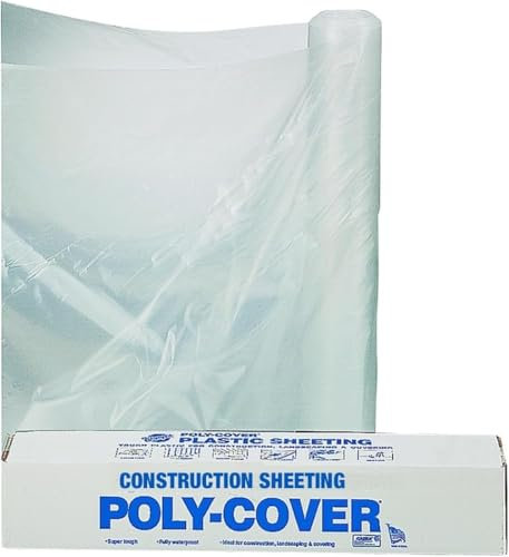 Rocky Mountain Goods 4 Mil Construction Plastic Sheeting – 10' x 100' Clear Polyethylene Sheeting for Vapor Barrier, Moisture Barrier, Greenhouse Cover, Landscaping, and Weatherproofing