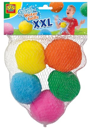 SES Creative 02404 XXL Splash Balls - Extra-Large Reusable Water Balloons - Dip and Throw - Refillable