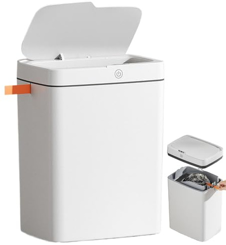Poubelle automatique, poubelles sans,Poubelle rechargeable USB avec capteur de mouvement | Poubelle intelligente 15L, poubelle de salle de bain étanche avec couvercle pour chambre à coucher, salle de