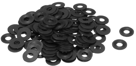 QUARKZMAN 120Pz Rondella Piatta in Nylon M6 6mm ID 16mm OD 1mm Spessore Guarnizioni Idrauliche Kit Piatte Guarnizione in Plastica Fissaggio Guarnizione Anello di Tenuta, Nero | Rondelle di tenuta in plastica