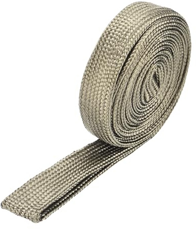QUARKZMAN Manga Protectora Térmica, 0.5 ID 10 Pies Manga Térmica para Cables Automotrices Manga Protectora Térmica para Líneas De Combustible Manga 800 Grados para Cables, Color Titanio