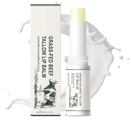 USRUTIUD Bálsamo Labial de sebo, bálsamo Labial de sebo orgánico Alimentado con Pasto, bálsamo Labial de sebo Natural, nutritivo y calmante, Unisex, Cuidado de los Labios, bálsamo Labial hidratante