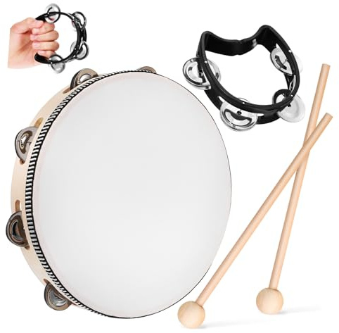 VANZACK Tamburin Für Erwachsene Handtrommel Mit Schlägel Tamburin Musical Instrument Rahmentrommel Tamburin-trommel Für Musikunterricht Und Auftritte