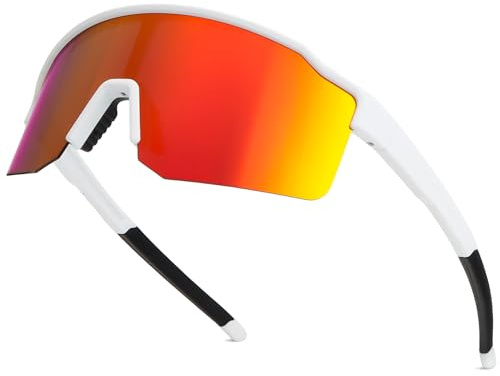 UVTQSSP Fahrradbrille Herren Damen Polar Isierte Sonnenbrille UV400 Sportbrille TR 90 Gestaltung Ultraleichte Schutz-Schnelle Brille